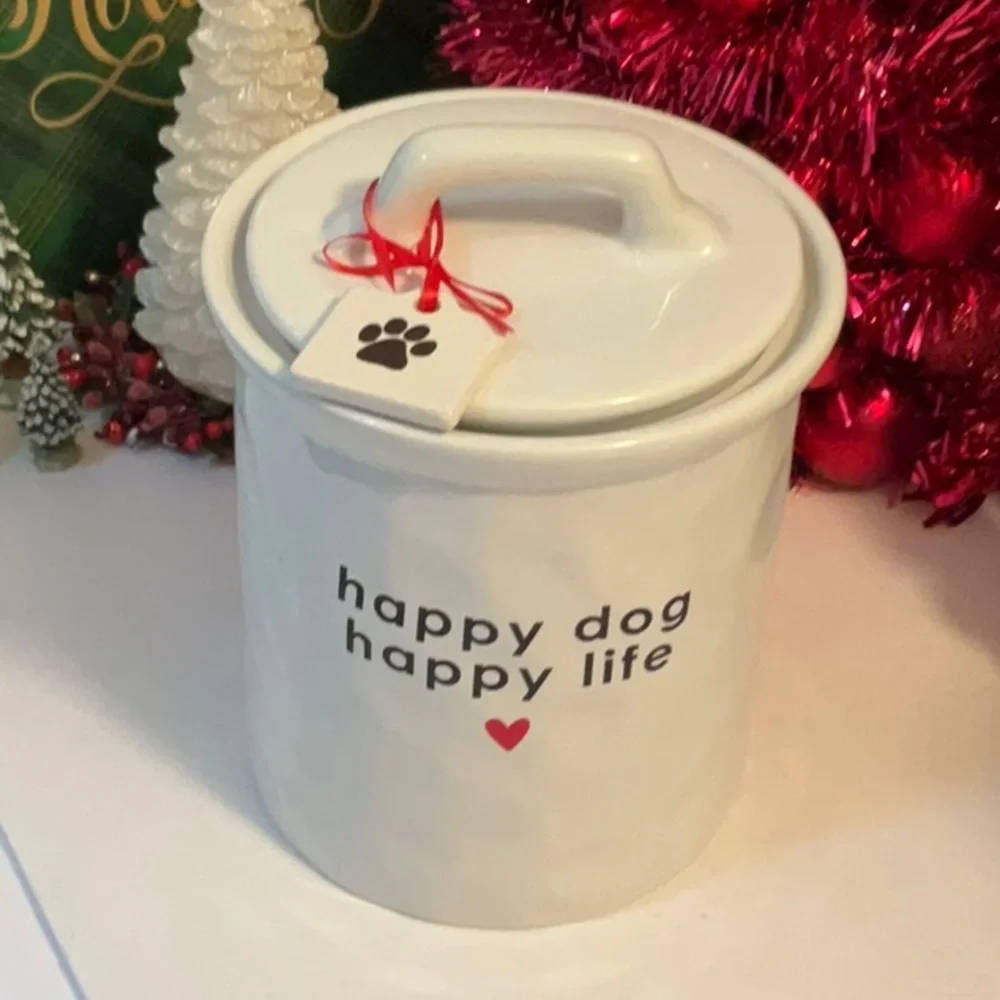 PEACE LOVE WORLD HOME TREATS JAR FOR PETS NWOT